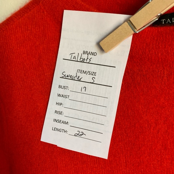 SALE🔥 Talbots Red 100% Pure Cashmere Pullover Sweater 3/4 Sleeves Women’s Small - Picture 3 of 8